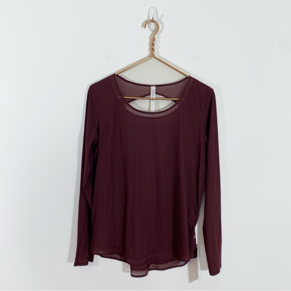Lululemon Mix & Mesh Long Sleeve Redwood 10 Yoga Pilates 4 Way Stretch - Picture 3 of 12
